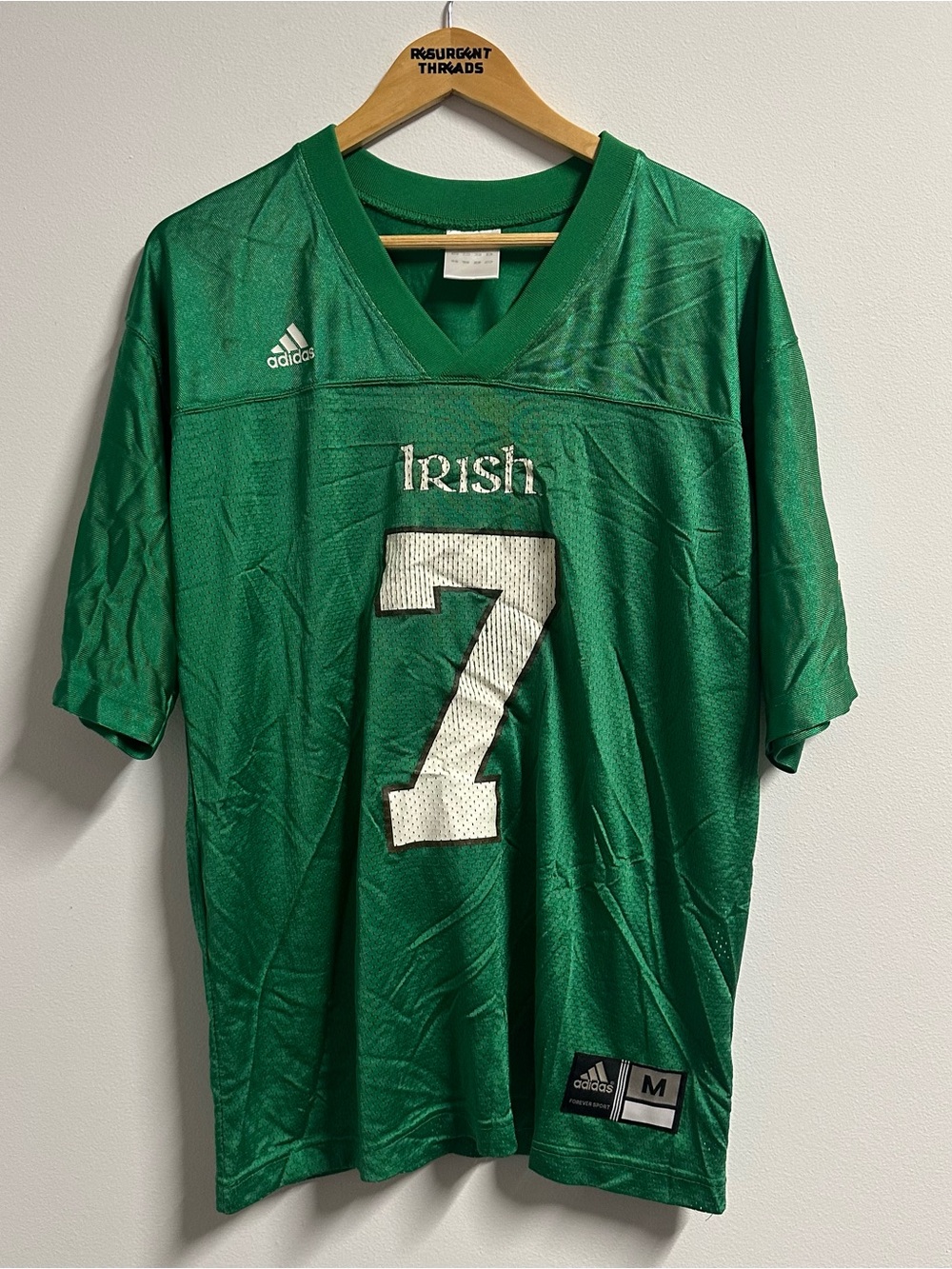 2002 Carlyle Holiday Notre Dame Fighting Irish Alternate Adidas  Jersey Medium